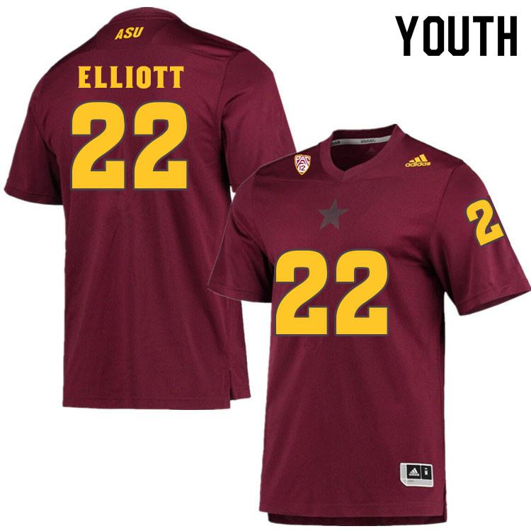 Youth #22 Deonce ElliottArizona State Sun Devils College Football Jerseys Sale-Maroon